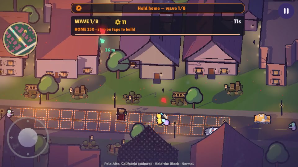 Hold the Block development gameplay on neighborhood streets
