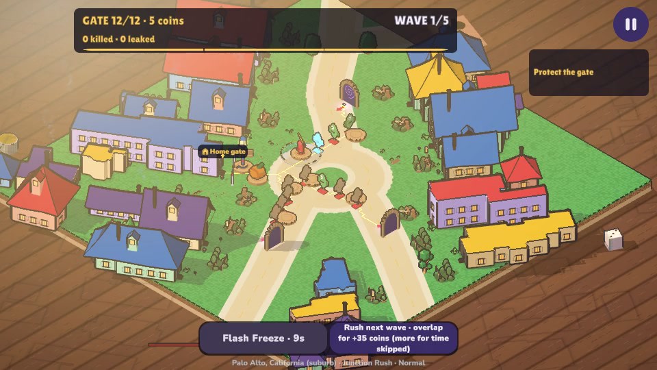 Junction Rush development gameplay on neighborhood streets