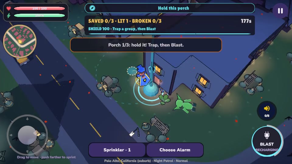 Night Patrol development gameplay on neighborhood streets