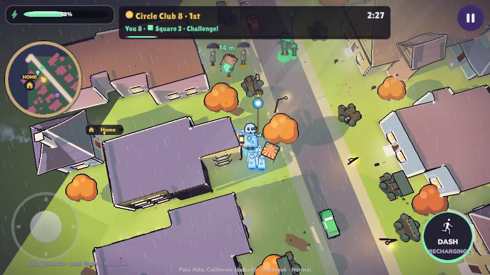 Outbreak development gameplay on neighborhood streets